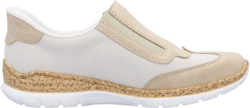 Rieker Slip-on sneakers lage schoen vrijetijdsschoen met rits en memosoft-binnenzool