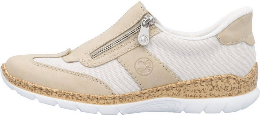 Rieker Slip-on sneakers lage schoen vrijetijdsschoen met rits en memosoft-binnenzool