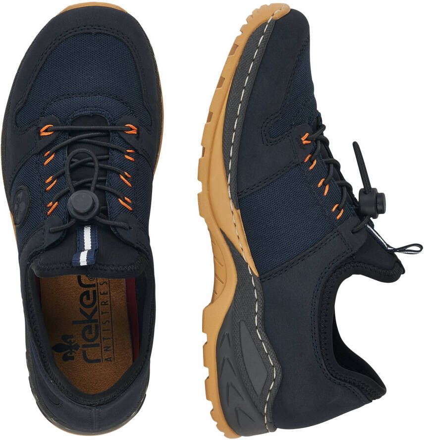 Rieker Slip-on sneakers Trekking Schoen vrijetijdsschoen Slipper met verfijnde randnaad
