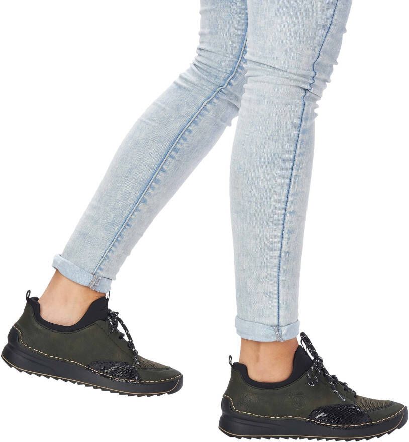 Rieker Slip-on sneakers met opvallende doorstiknaad
