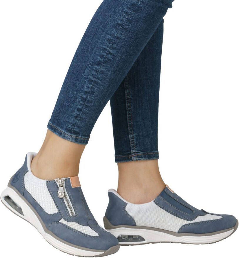 Rieker Slip-on sneakers Ready2GO slippers lage schoen vrijetijdsschoen met zijrits