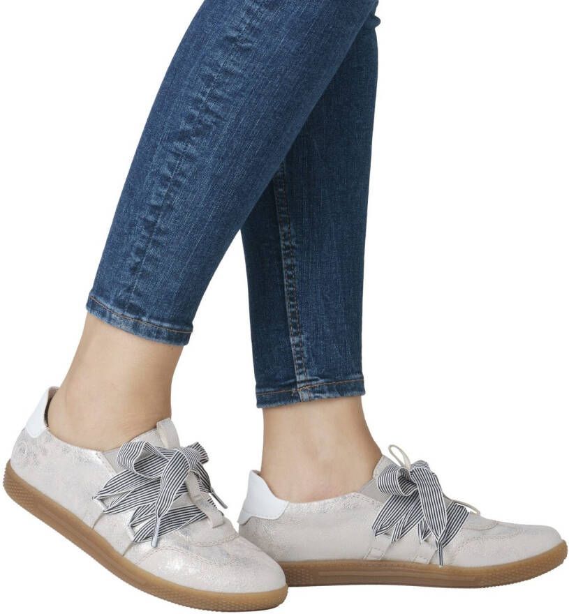 Rieker Slip-on sneakers slipper lage schoen vrijetijdssneaker met modieuze veters