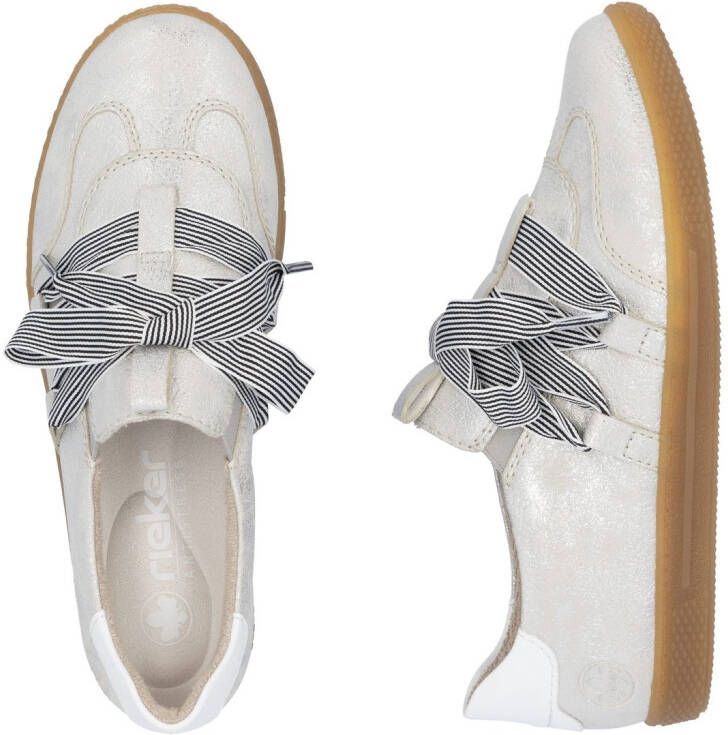Rieker Slip-on sneakers slipper lage schoen vrijetijdssneaker met modieuze veters