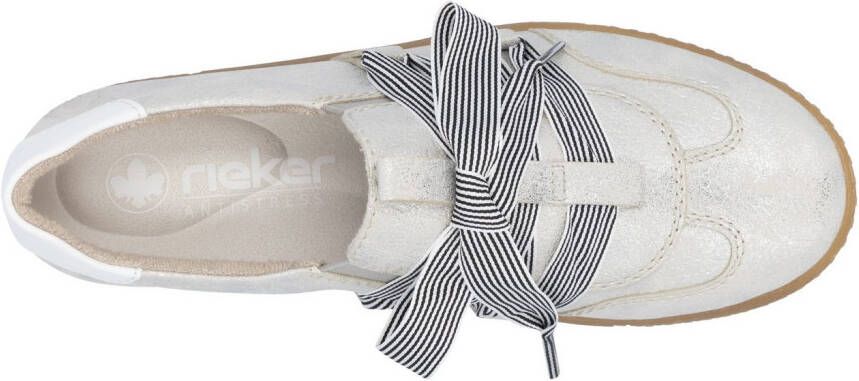 Rieker Slip-on sneakers slipper lage schoen vrijetijdssneaker met modieuze veters