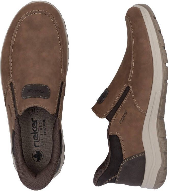 Rieker Slip-on sneakers slipper vrijetijdsschoen lage schoen met elastische band en zachte binnenzool