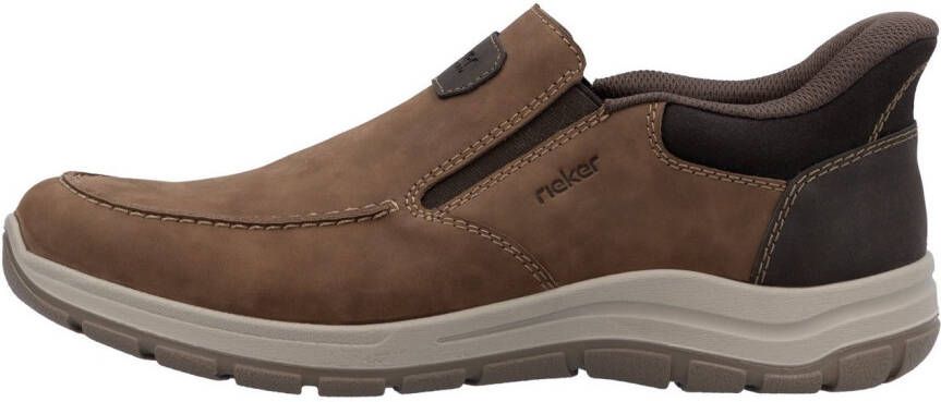 Rieker Slip-on sneakers slipper vrijetijdsschoen lage schoen met elastische band en zachte binnenzool