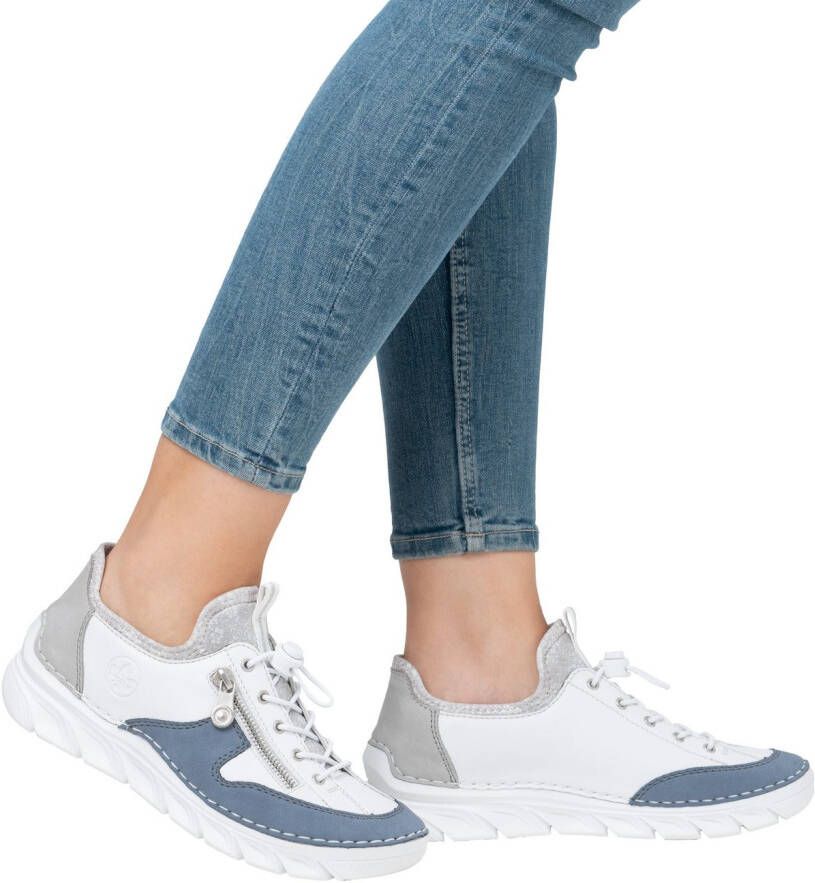 Rieker Slip-on sneakers Slipper vrijetijdsschoen met contrasterende afwerkingen