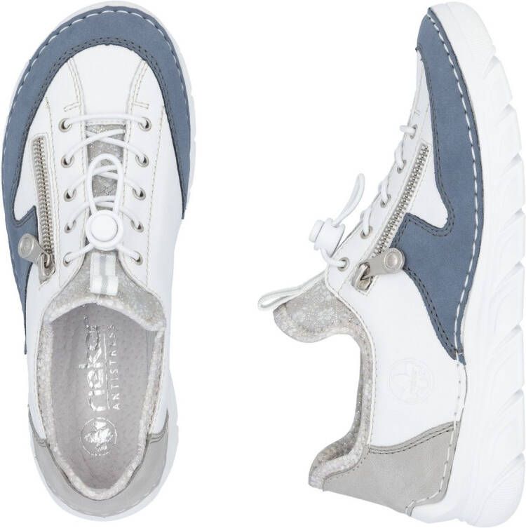 Rieker Slip-on sneakers Slipper vrijetijdsschoen met contrasterende afwerkingen