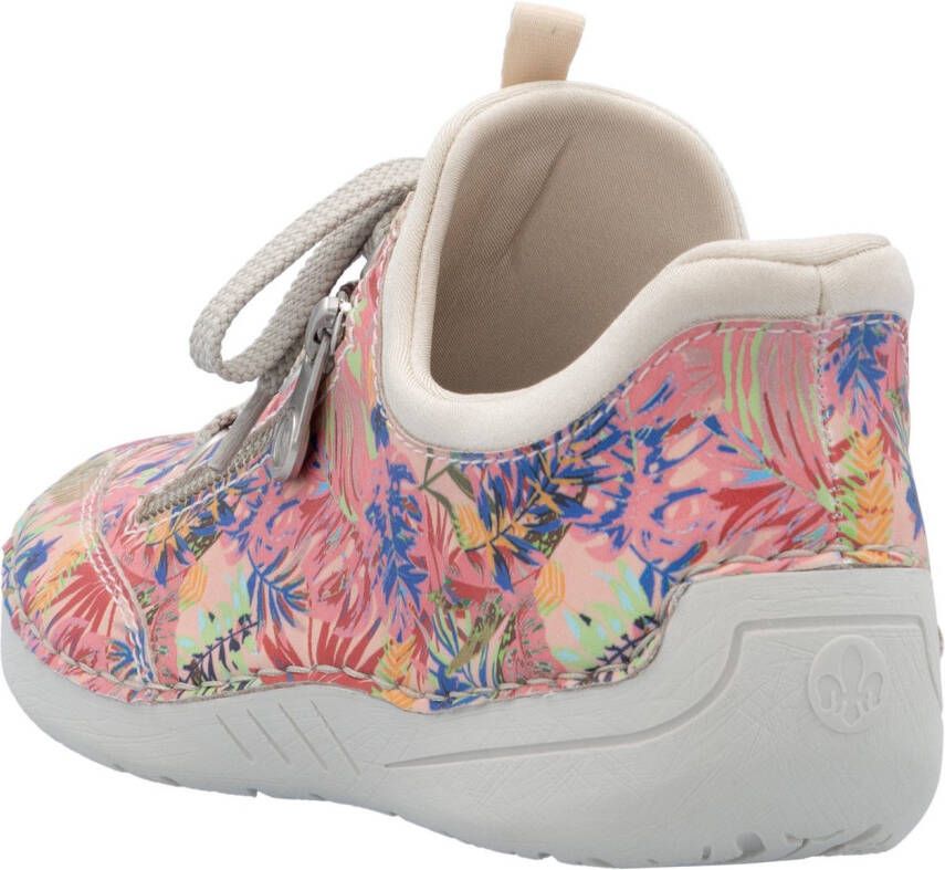 Rieker Slip-on sneakers vrijetijdsschoen lage schoen instapschoen met opgezette vetersluiting