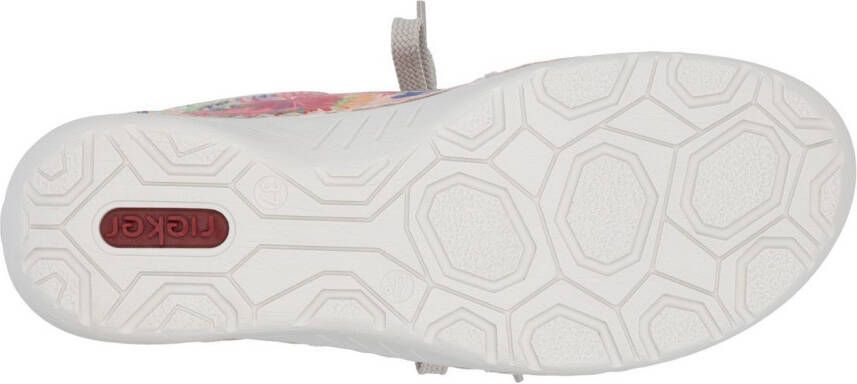 Rieker Slip-on sneakers vrijetijdsschoen lage schoen instapschoen met opgezette vetersluiting