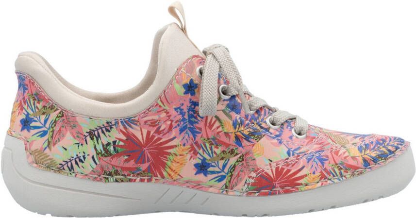 Rieker Slip-on sneakers vrijetijdsschoen lage schoen instapschoen met opgezette vetersluiting
