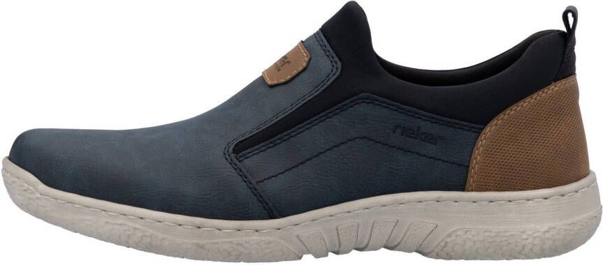 Rieker Slip-on sneakers vrijetijdsschoen lage schoen sneaker met elastische band om in te stappen