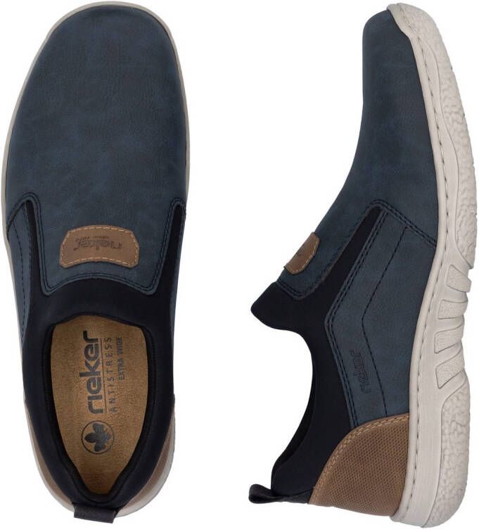 Rieker Slip-on sneakers vrijetijdsschoen lage schoen sneaker met elastische band om in te stappen