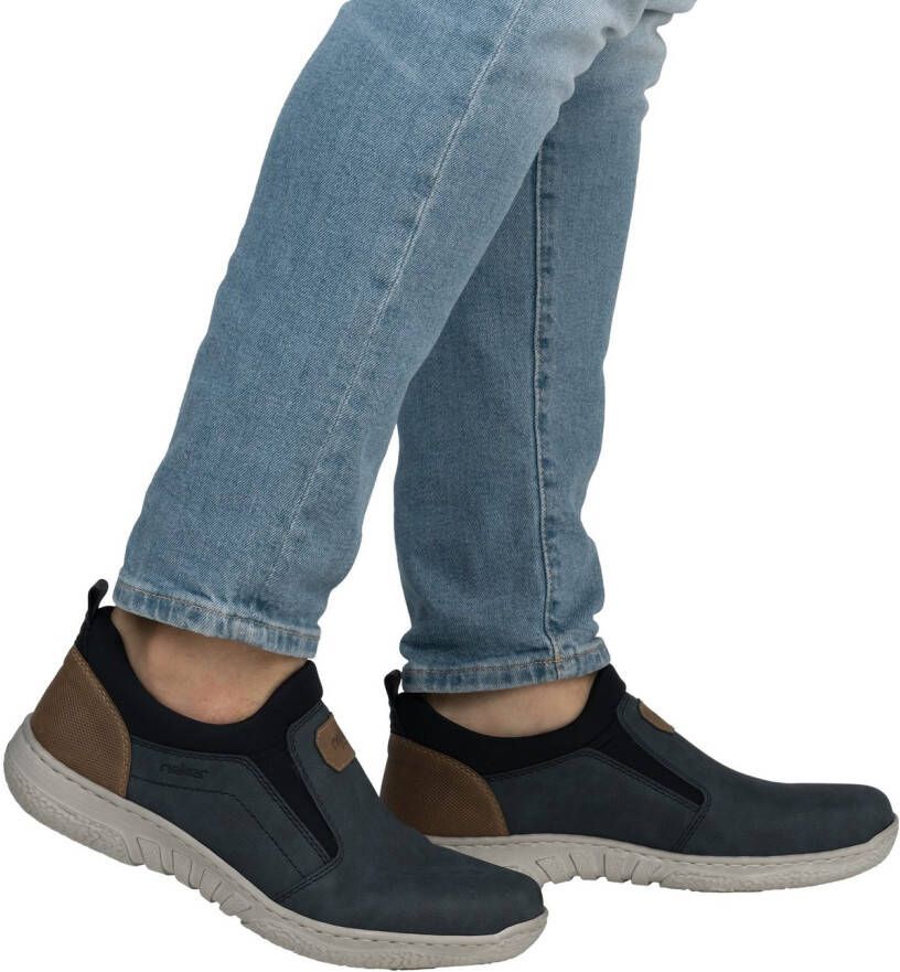 Rieker Slip-on sneakers vrijetijdsschoen lage schoen sneaker met elastische band om in te stappen