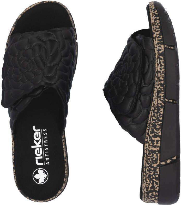 Rieker Slippers Zomerschoen klittenbandschoen huisschoen plateau met klittenbandsluiting