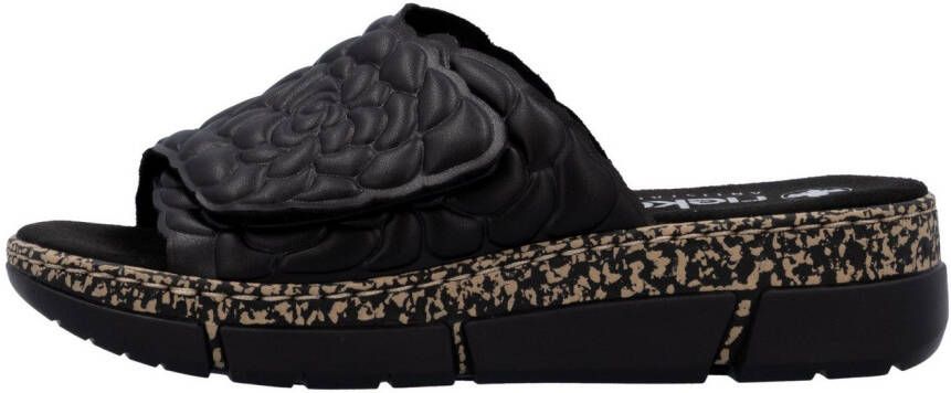 Rieker Slippers Zomerschoen klittenbandschoen huisschoen plateau met klittenbandsluiting