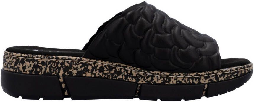 Rieker Slippers Zomerschoen klittenbandschoen huisschoen plateau met klittenbandsluiting