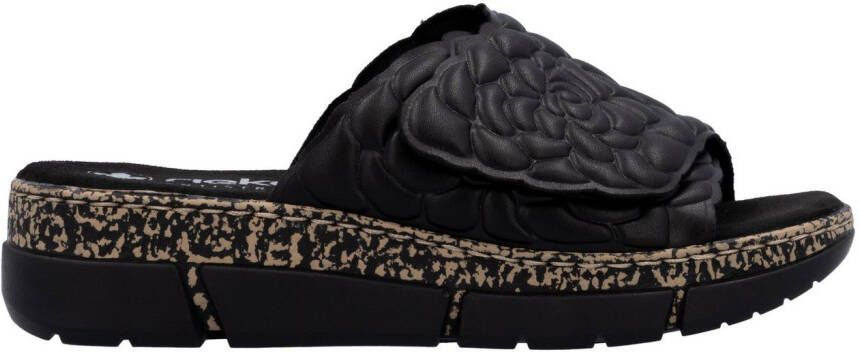 Rieker Slippers Zomerschoen klittenbandschoen huisschoen plateau met klittenbandsluiting