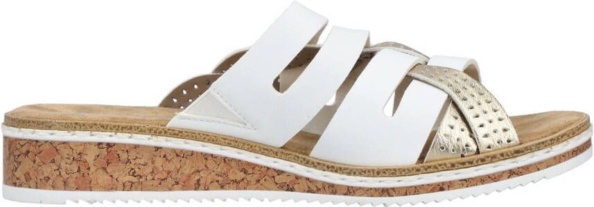 Rieker Slippers Zomerschoen slippers huisschoen sleehak met klein elastiek