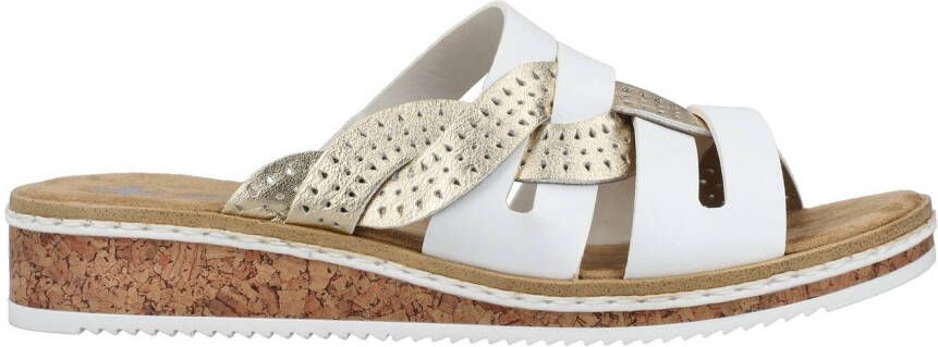 Rieker Slippers Zomerschoen slippers huisschoen sleehak met klein elastiek