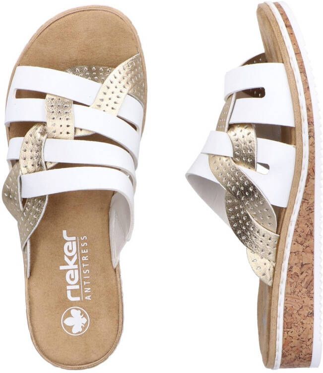 Rieker Slippers Zomerschoen slippers huisschoen sleehak met klein elastiek