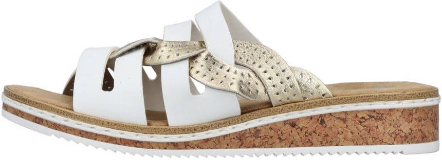 Rieker Slippers Zomerschoen slippers huisschoen sleehak met klein elastiek