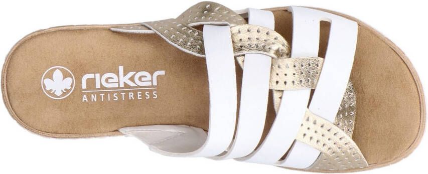 Rieker Slippers Zomerschoen slippers huisschoen sleehak met klein elastiek
