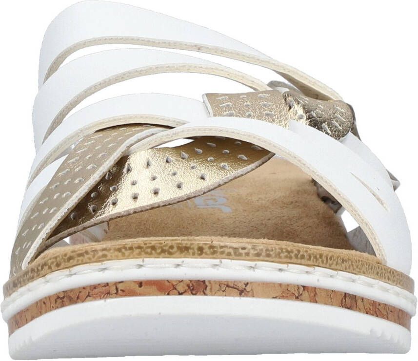 Rieker Slippers Zomerschoen slippers huisschoen sleehak met klein elastiek