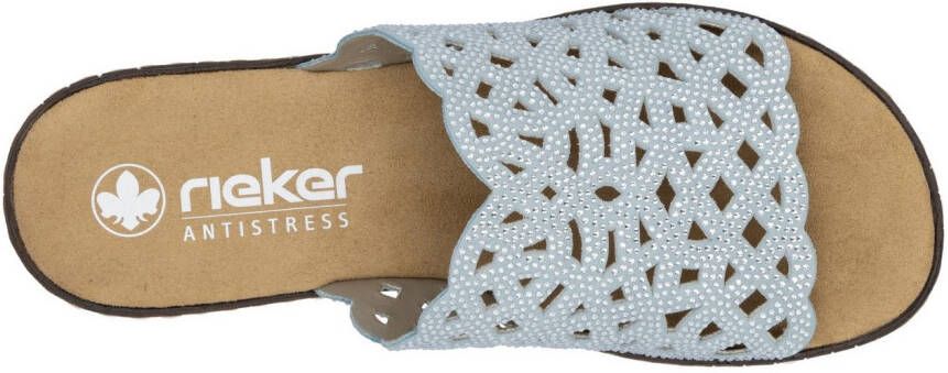 Rieker Slippers Zomerschoen slippers huisschoen sleehak met perforatie