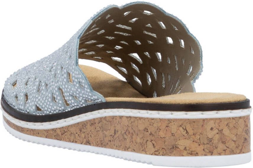 Rieker Slippers Zomerschoen slippers huisschoen sleehak met perforatie