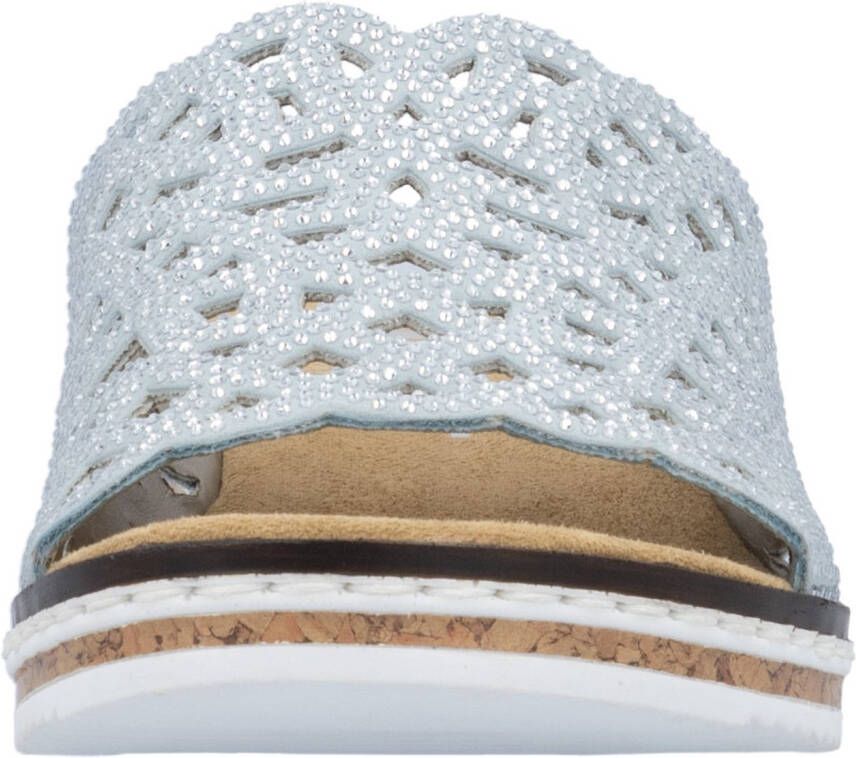 Rieker Slippers Zomerschoen slippers huisschoen sleehak met perforatie