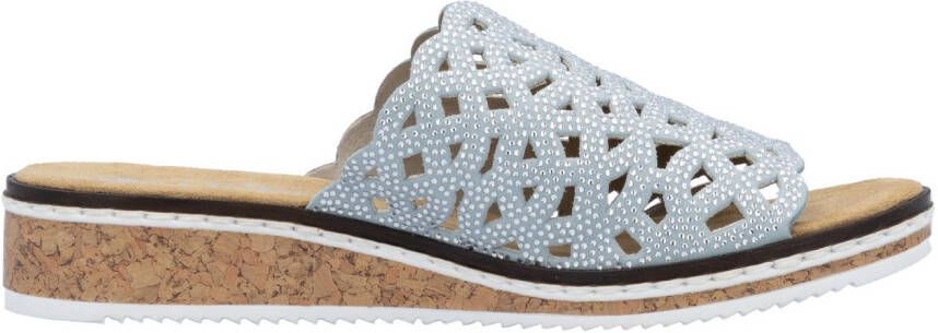 Rieker Slippers Zomerschoen slippers huisschoen sleehak met perforatie