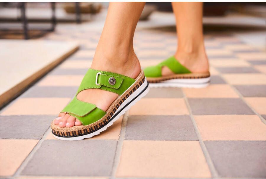 Rieker Slippers Zomerschoen strandschoen huisschoen met trendy sleehak