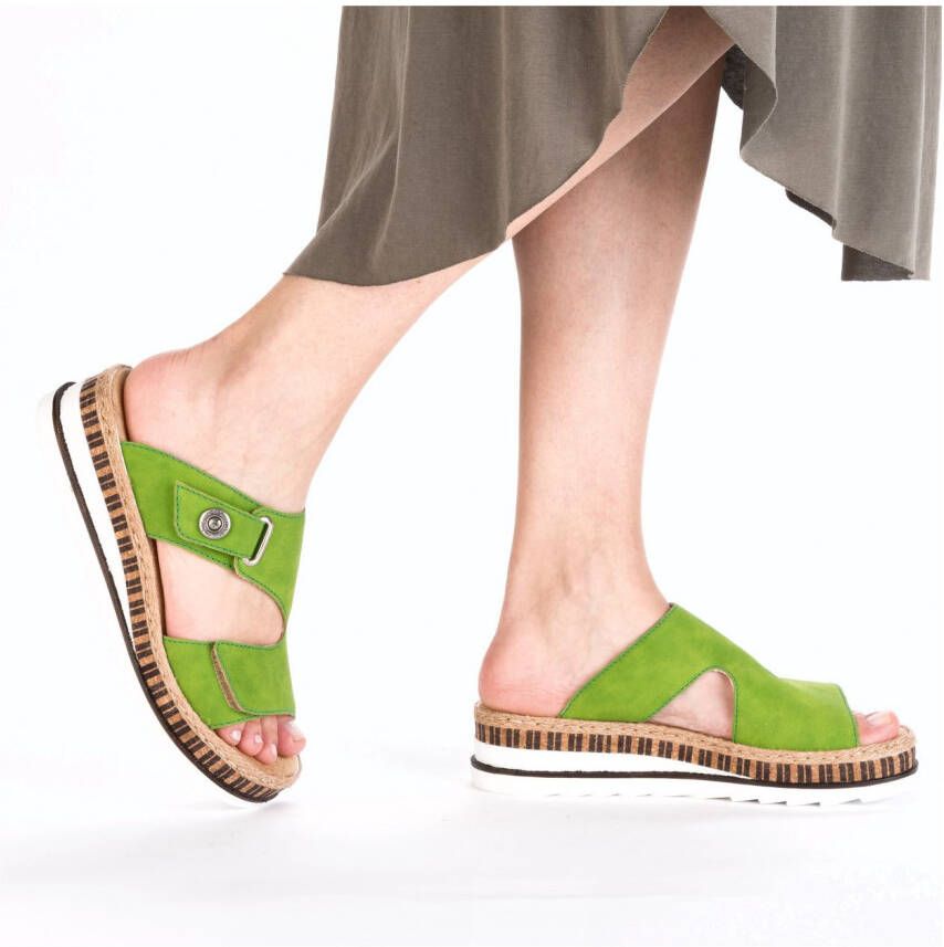 Rieker Slippers Zomerschoen strandschoen huisschoen met trendy sleehak