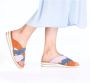 Rieker Slippers Zomerschoen strandschoen huisschoen met twee kleurige plateausool - Thumbnail 3