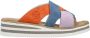 Rieker Slippers Zomerschoen strandschoen huisschoen met twee kleurige plateausool - Thumbnail 4