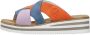 Rieker Slippers Zomerschoen strandschoen huisschoen met twee kleurige plateausool - Thumbnail 6