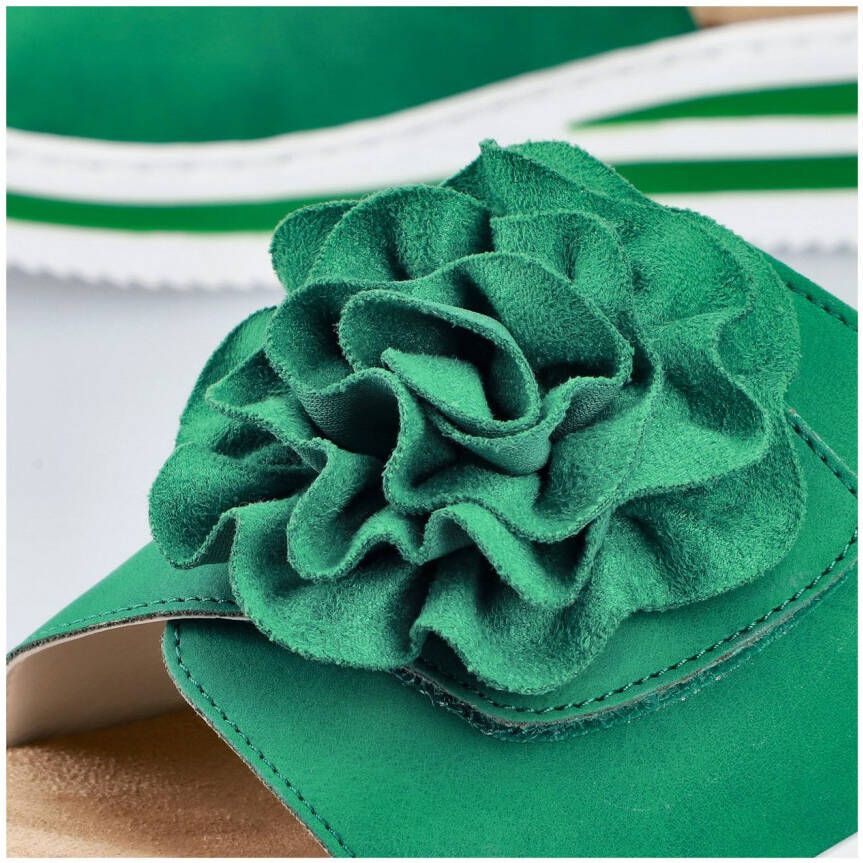 Rieker Slippers zomerschoen poolslide strandschoen sleehak met klittenbandsluiting