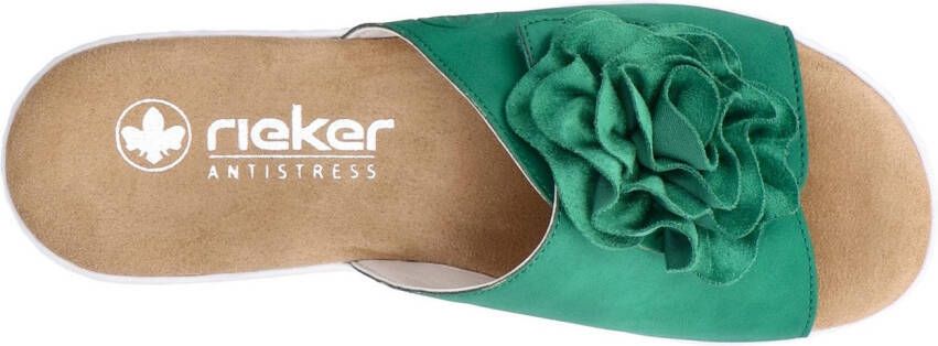 Rieker Slippers zomerschoen poolslide strandschoen sleehak met klittenbandsluiting