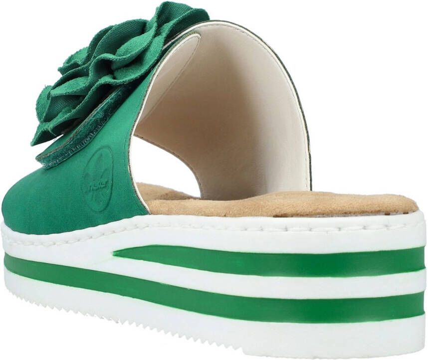Rieker Slippers zomerschoen poolslide strandschoen sleehak met klittenbandsluiting