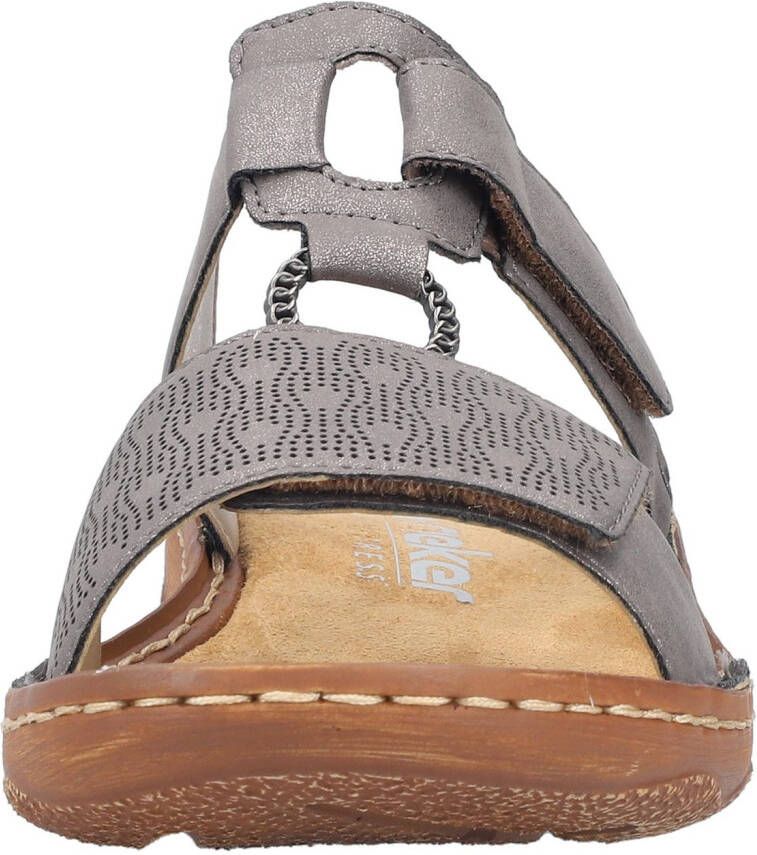 Rieker Slippers Zomerschoen slippers vakantieschoen klittenbandschoen met perforatie