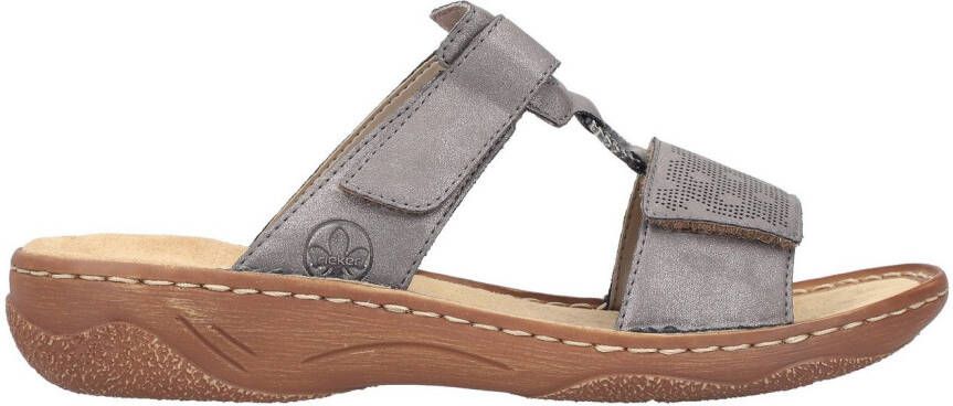 Rieker Slippers Zomerschoen slippers vakantieschoen klittenbandschoen met perforatie