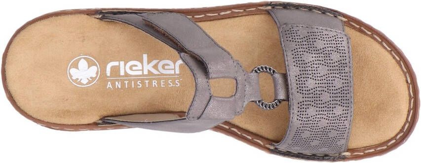 Rieker Slippers Zomerschoen slippers vakantieschoen klittenbandschoen met perforatie