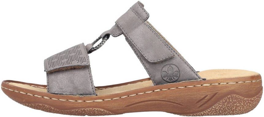 Rieker Slippers Zomerschoen slippers vakantieschoen klittenbandschoen met perforatie
