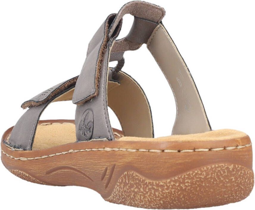 Rieker Slippers Zomerschoen slippers vakantieschoen klittenbandschoen met perforatie