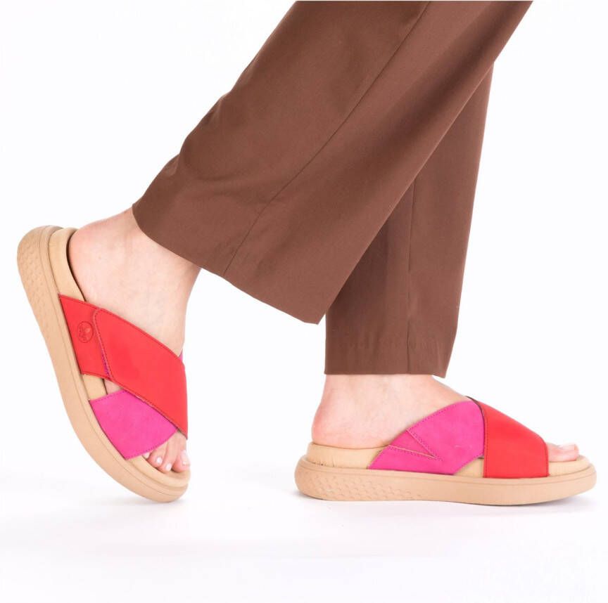 Rieker Slippers Zomerschoen strandschoen huisschoen slippers met comfortabel voetbed