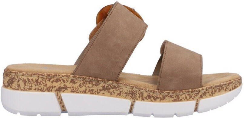 Rieker Slippers sleehak zomerschoen slippers met moderne siergesp