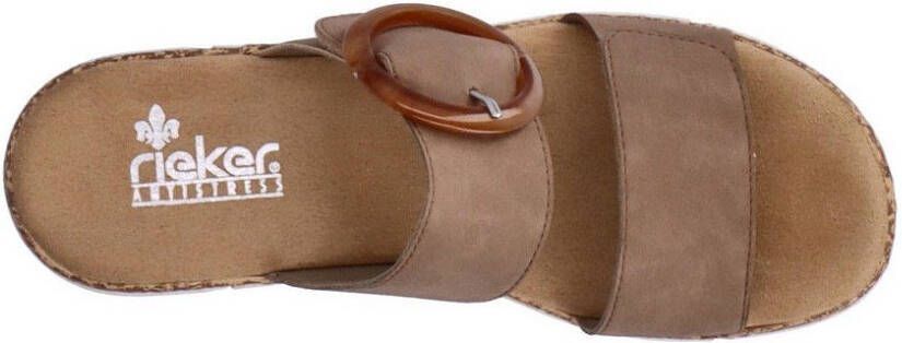 Rieker Slippers sleehak zomerschoen slippers met moderne siergesp