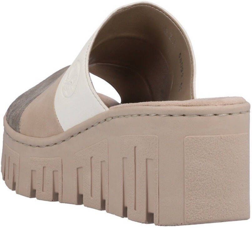 Rieker Slippers wedge heel summer shoe slippers with strong profile sole