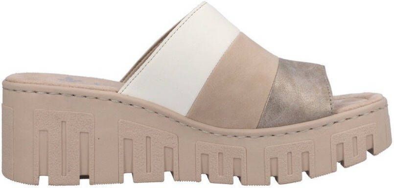 Rieker Slippers wedge heel summer shoe slippers with strong profile sole